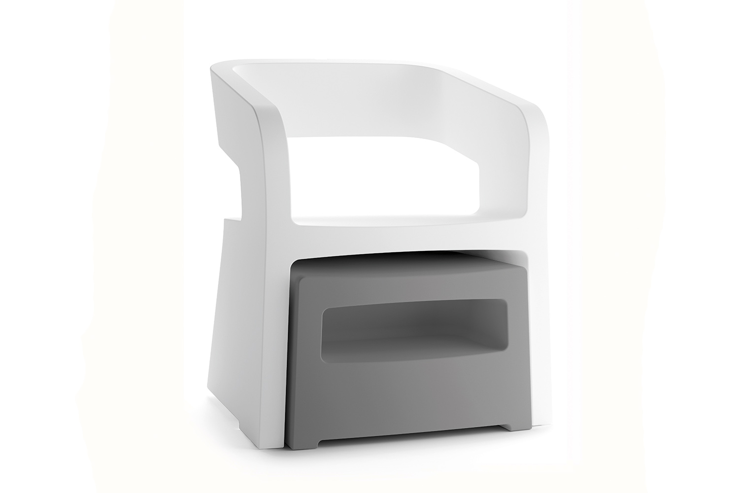 8-RLX020-karla-chauffeuse-1place-blanc-RLP010-pouf-anthracite